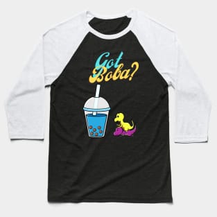 Dino boba Fighting for Bubble Milk Tea Baseball T-Shirt